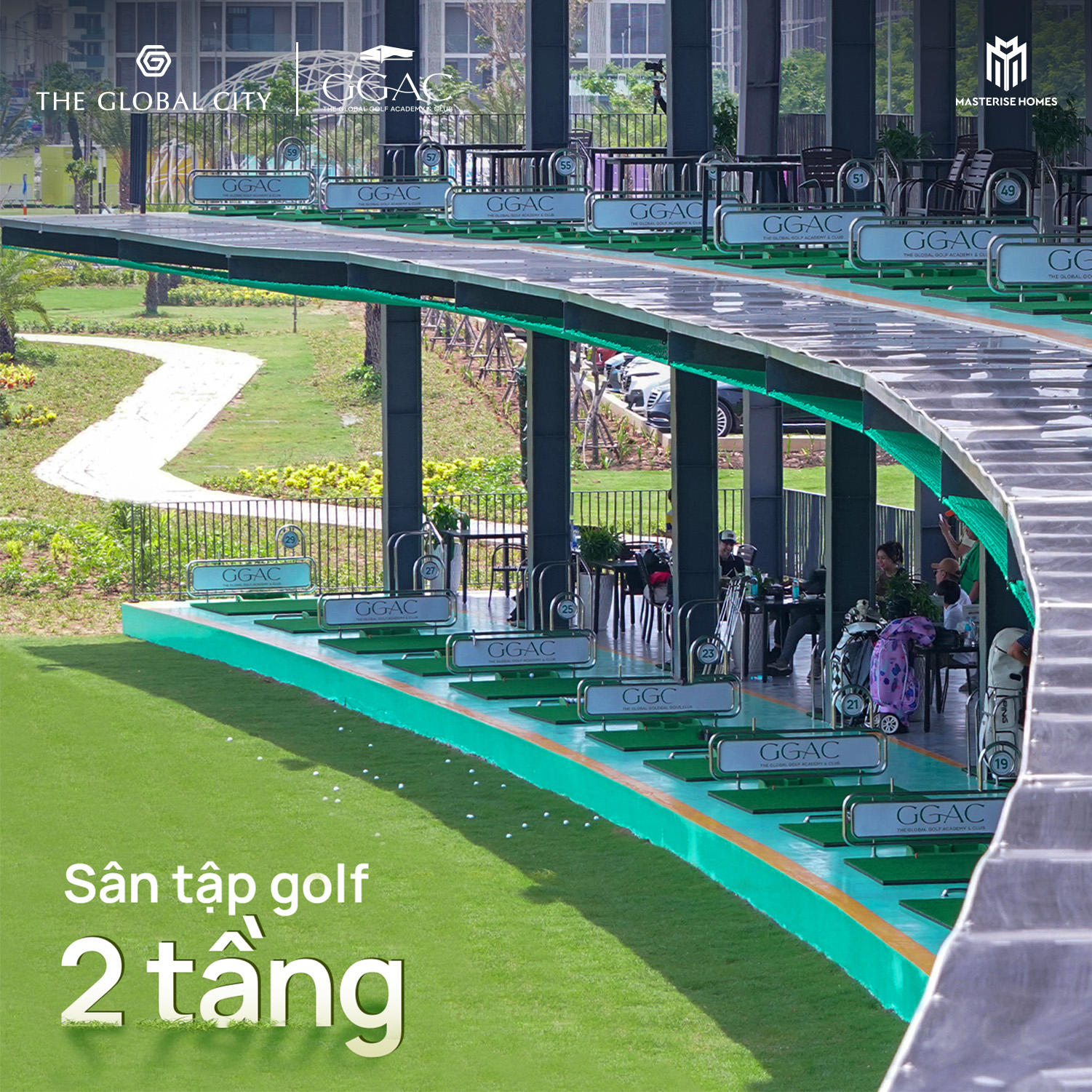 sân tập golf 2 tầng tại the global city